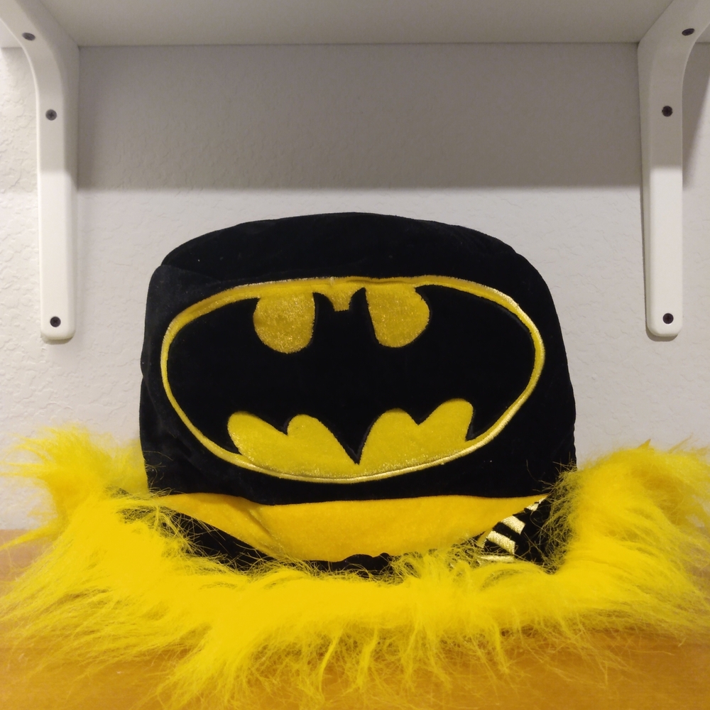 Six Flags Vintage Batman Top Hat Embroidered Plush Batman Hat NEW WITH TAGS